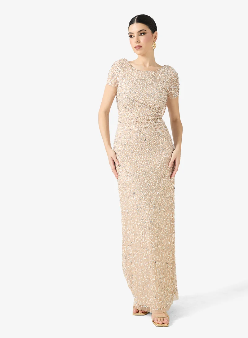 Namshi x  Sequin Embellished Dress With Back Cowl for Women | Best Price UAE